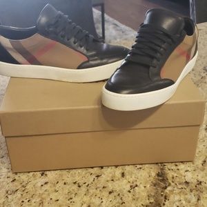 Burberry Salmond House Check and leather sneakers